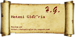 Hetesi Glória névjegykártya